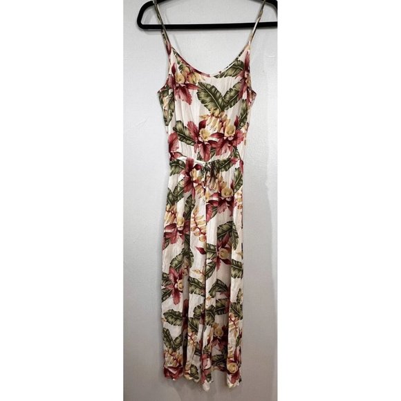 Show Me Your Mumu Pant Jumpsuit Cropped Wide Leg Size S Hawaiian Floral Vacation - Picture 1 of 10